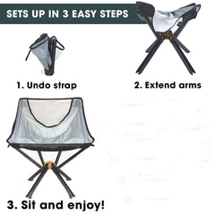 Fired Hammer TrailSpin 360 – Portable Swivel Folding Chair