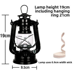 Classic Black Hurricane Oil Lantern – Vintage Camping Light & Emergency Backup