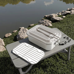 Portable Handle Steel Stainless Lunch Box Heat Insulation