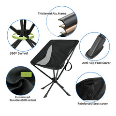 Fired Hammer TrailSpin 360 – Portable Swivel Folding Chair