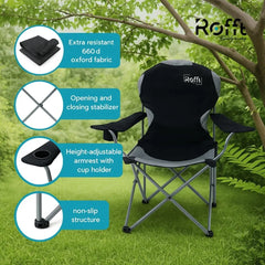 Fired Hammer IronRest™ 120 — Outdoor Folding Chair