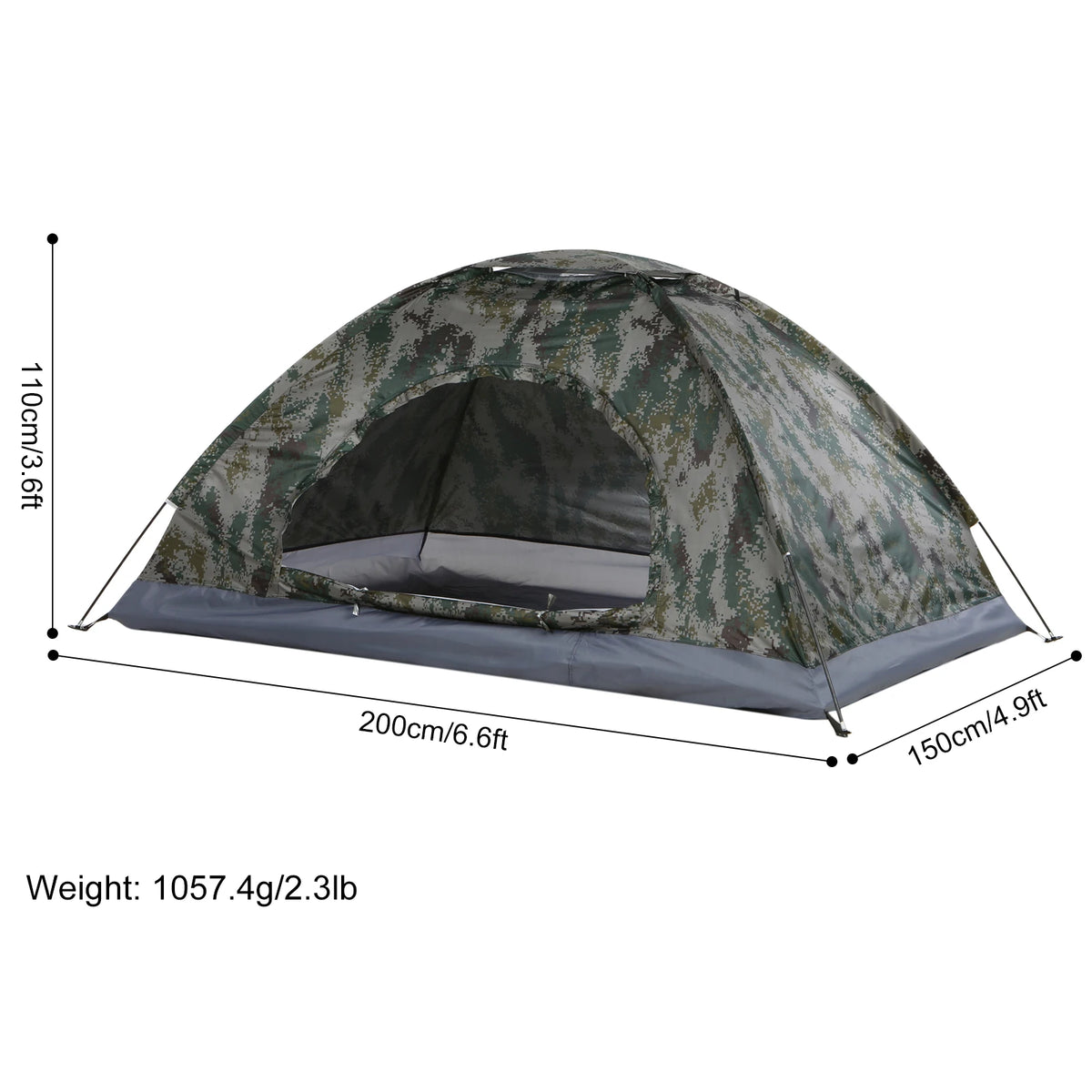 Stealth Camo Dome Tent – Lightweight Shelter for Outdoor Adventures
