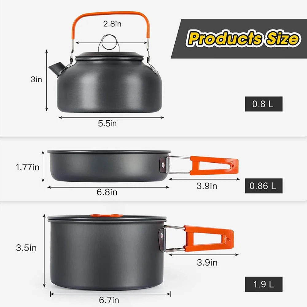 Camping Cooking set Camping Cookware Travel Tableware - Fired Hammer