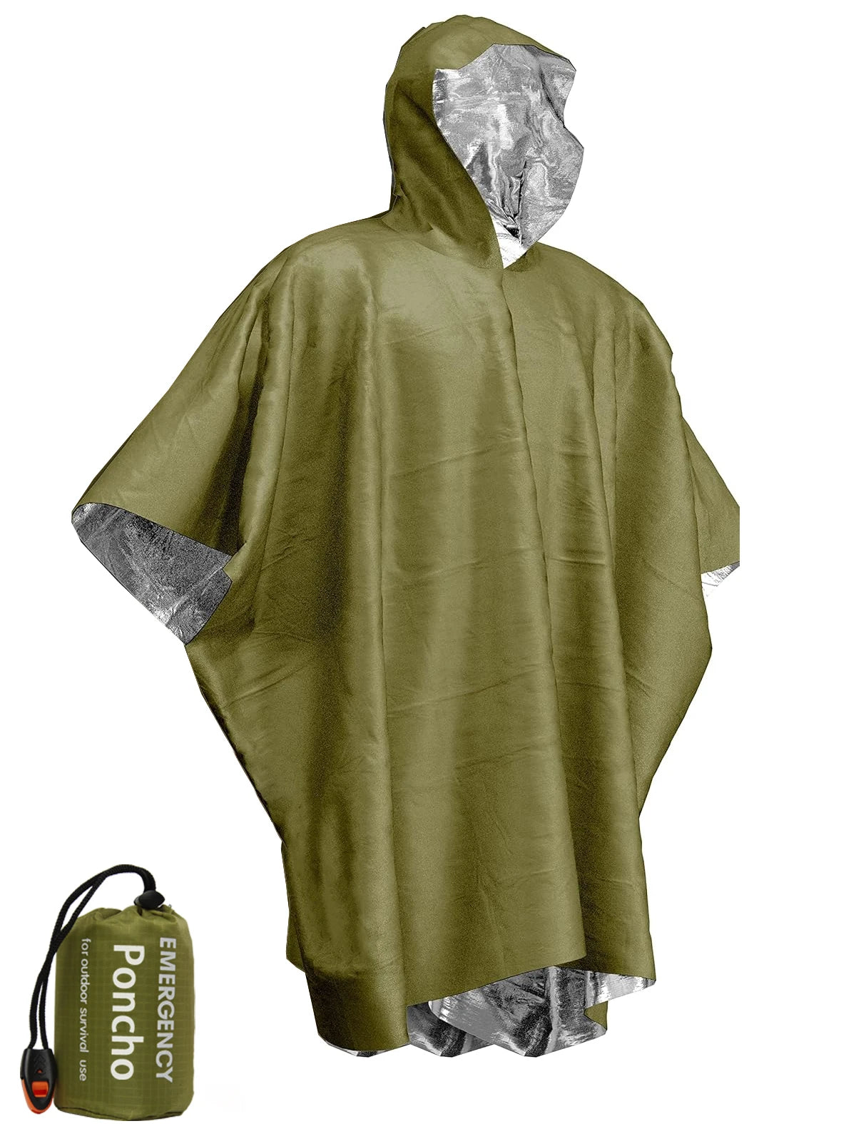 Emergency Thermal Rain Poncho – Waterproof & Heat Reflective Survival Gear