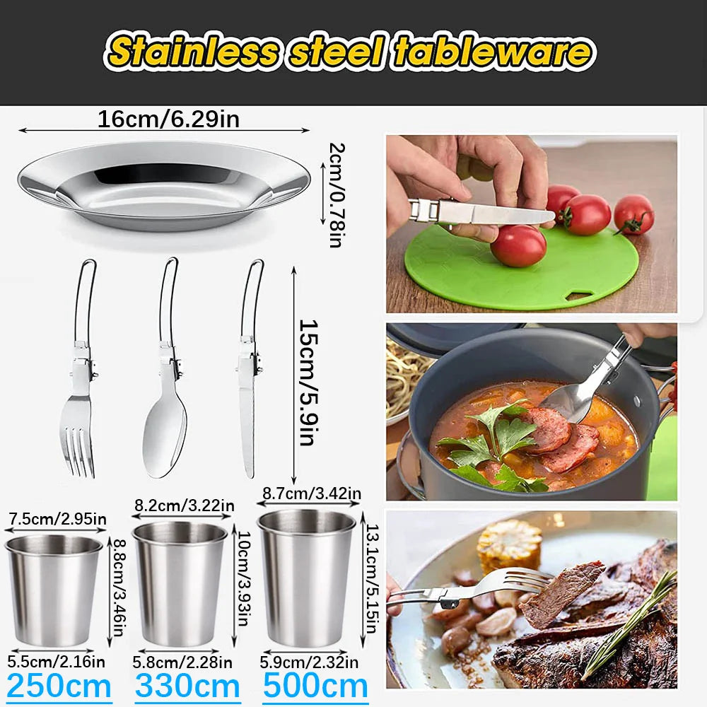 Camping Cooking set Camping Cookware Travel Tableware - Fired Hammer