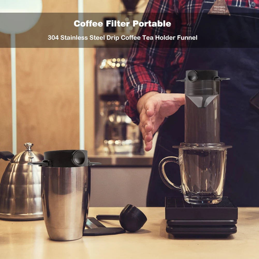 Stainless Steel  Coffee Filter Drip Coffee Tea Holder Reusable Mug Coffee - Fired Hammer